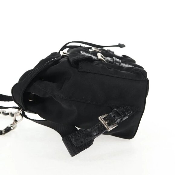 PRADA Chain Shoulder Bag Nylon Black Silver Auth 128179M - Picture 5 of 16